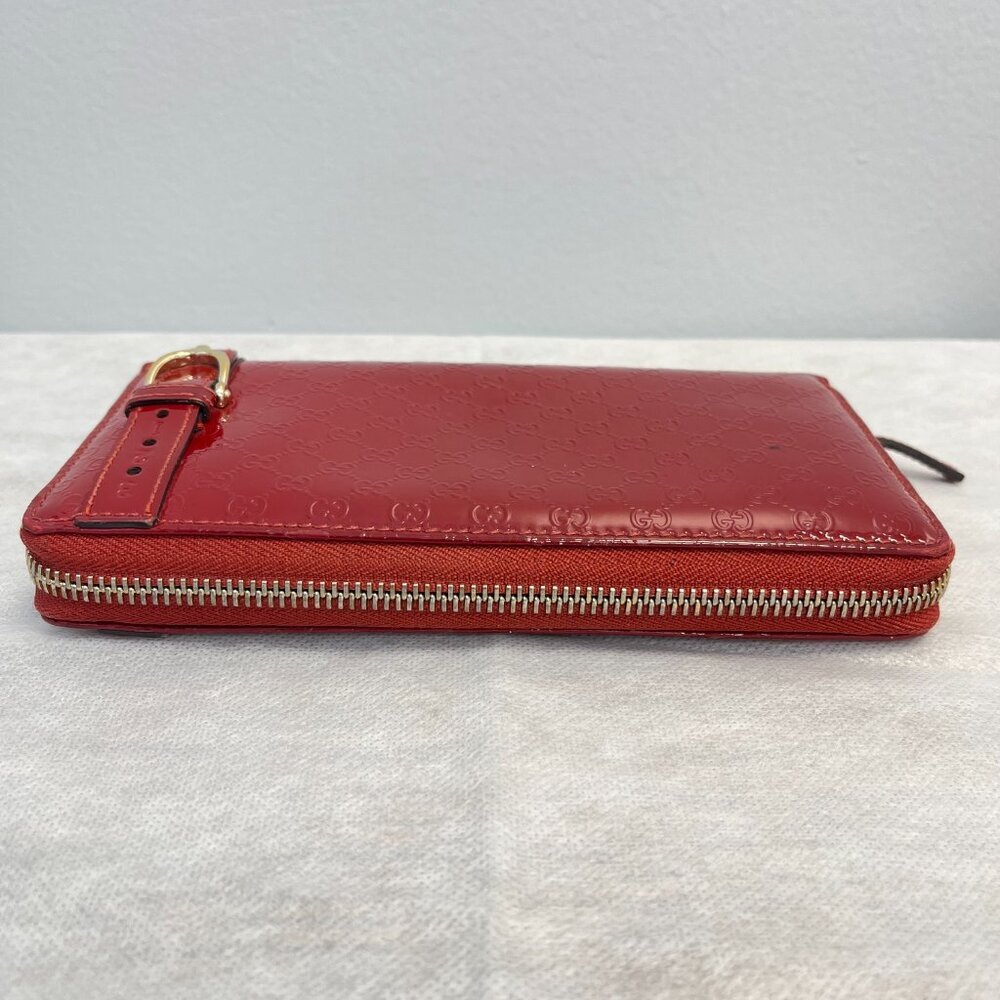 Gucci Microguccissima Zippy Long Wallet in Red Patent Leather - Preowned - Picture 5 of 12